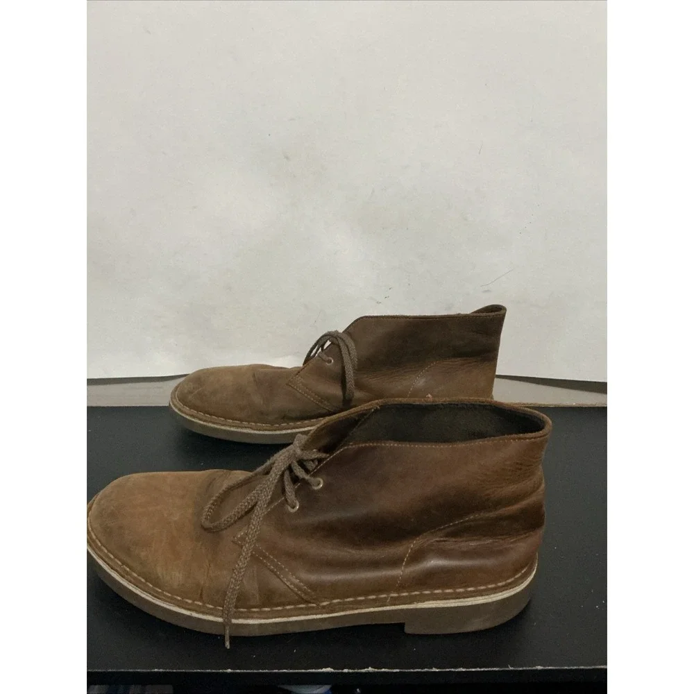 Clarks Bushacre 2 Mens 10.5 M Chukka Boots Brown Leather Desert Boot